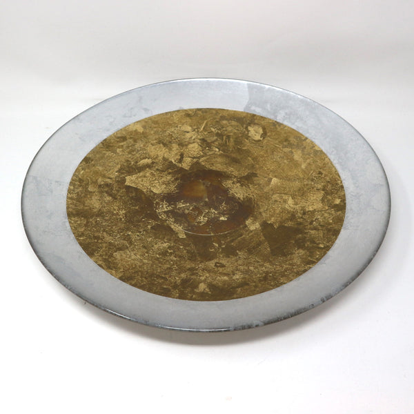 Silver & Gold Leaf Glass Platter