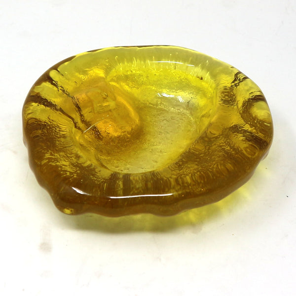 Blenko "Bear Paw" Free Form Yellow Bowl