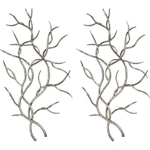 Pair of Uttermost Silvertone Iron Wall Branches