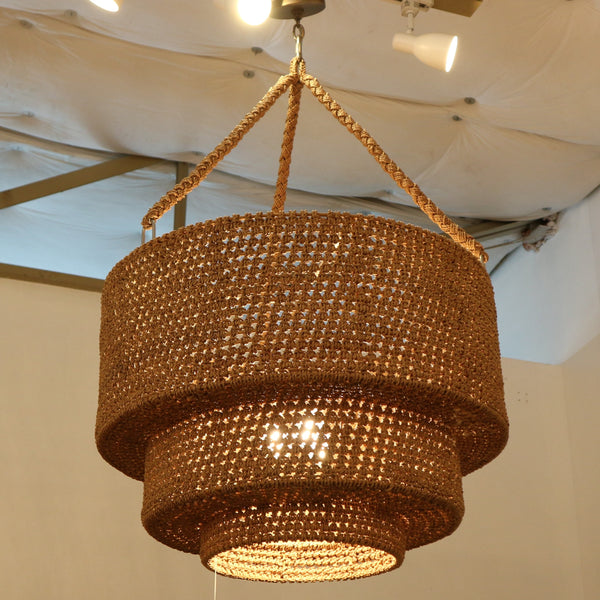 Mecox Rope & Rattan Woven Tiered Pendant