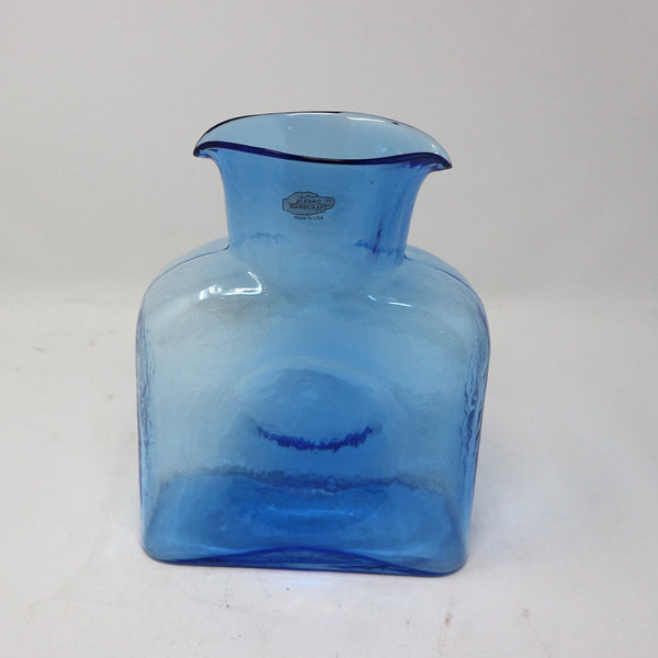 Blenko Blue Glass Double Spout Pitcher