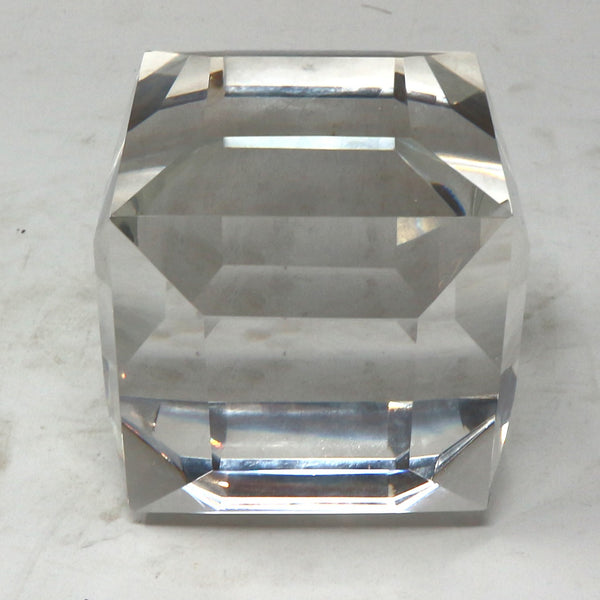 Facetted Square Cut Crystal Cube