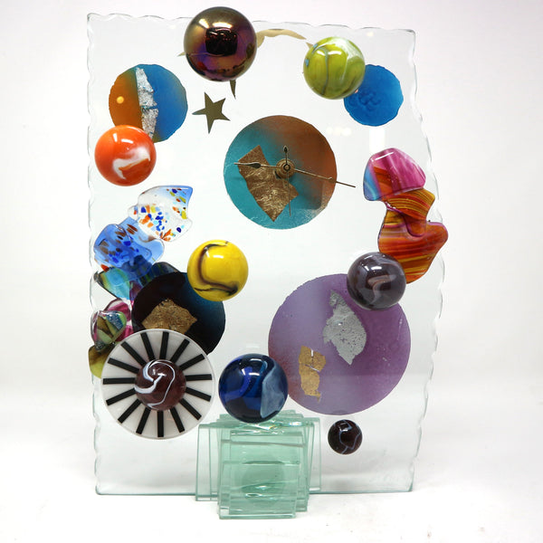 Sculptural Fused Glass Clock