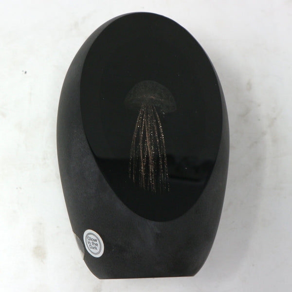 Art Glass Jellyfish in Black Glass