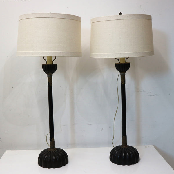 Pair of Custom French Candle Stick Lamps