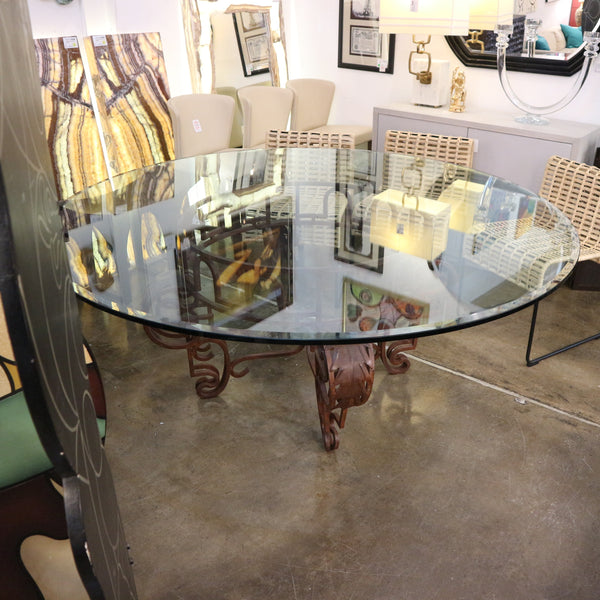 Wrought Iron & Glass Dining Table