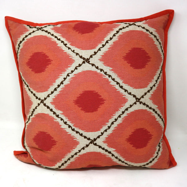 Loloi Peach Ikat Embroidered Pillow