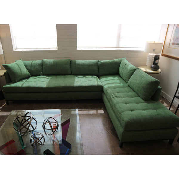 Custom Green Highland House Sofa w/Chaise