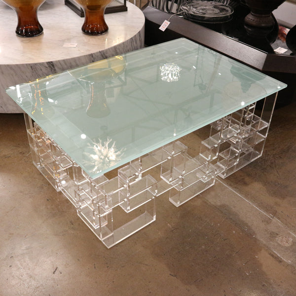 Acrylic & Frosted Glass Coffee Table