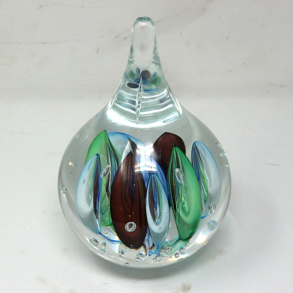 GV Bubbles Art Glass Teardrop
