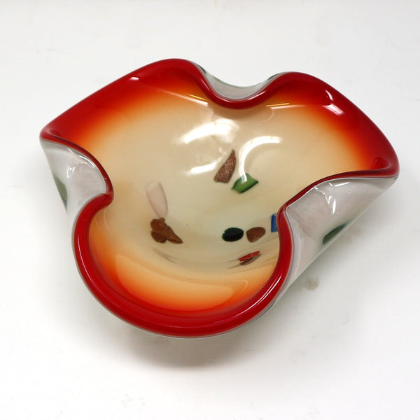 Murano Folded Fused Glass Bowl