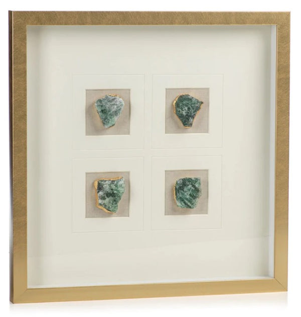 Zodax Gold Framed Emerald Crystals