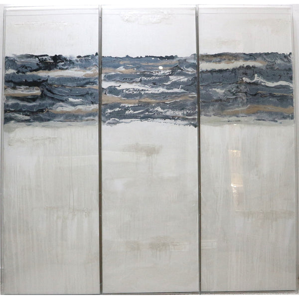 “On the Horizon I,II,III” by Kimberly Loveland Acrylic on Canvas in Acrylic Shadow Bow
