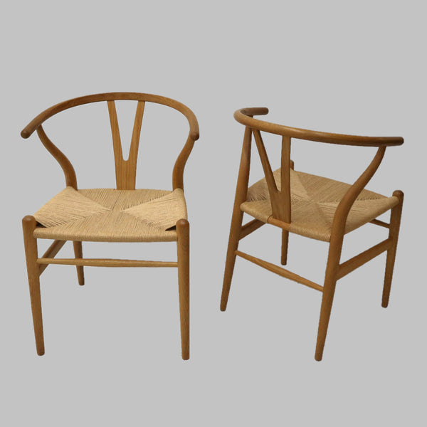 Pair of Carl Hansen Wishbone Oak Chairs