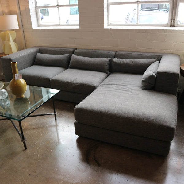 Four Hands Chaz Graphite Sectional w/ Ottoman