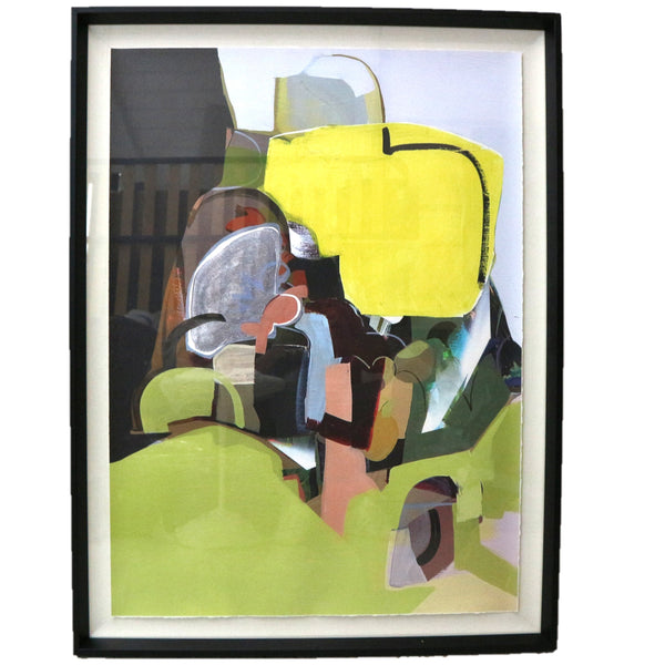 Framed Abstract Lithograph on Paper