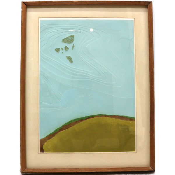 “Islands” by Beatrice Berlin Studio Proof Framed Mixed Media on Paper