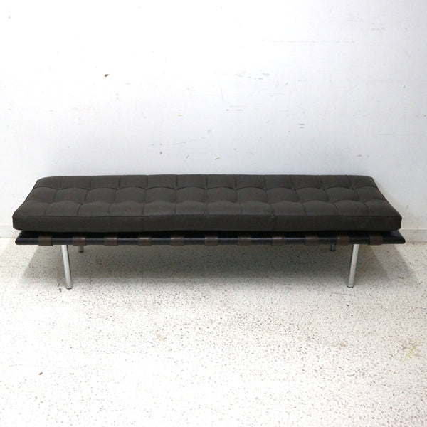 Barcelona Style Brown Leather Bench