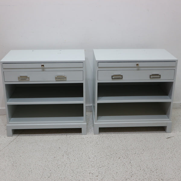 Pair of Light Gray Nightstands “As is”