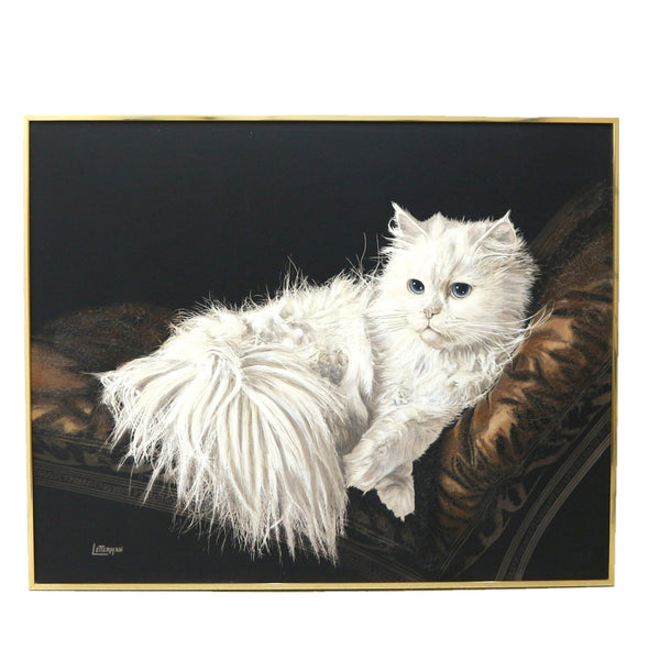 “The Resting Cat” by Antoinette Letterman Framed Embellished Giclee