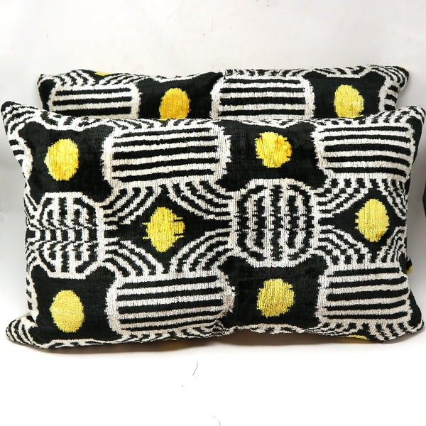 Pair of Calicomfy Yellow Lumbar Pillows