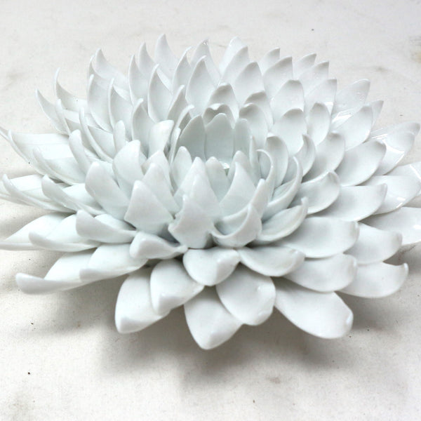 Glazed Ceramic White Lotus