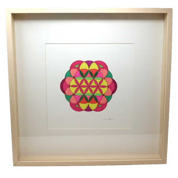 “Magenta Mandala” by Mark Newman Mixed Media on Paper