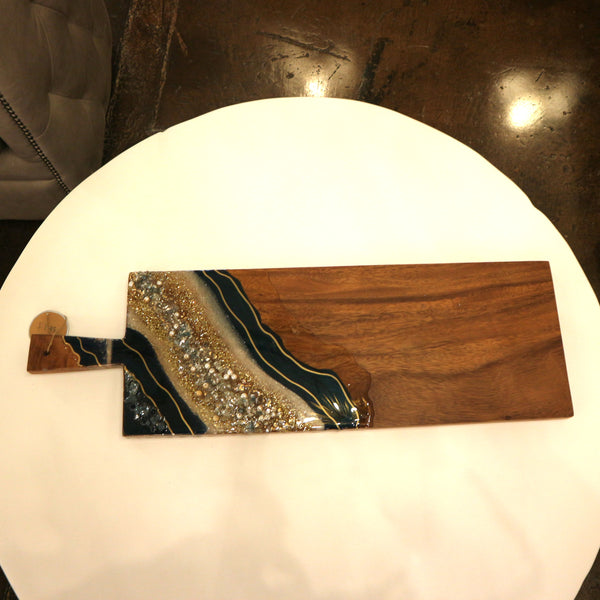 Embellished Blue & Gold Charcuterie Board by Mansi Aggarwal