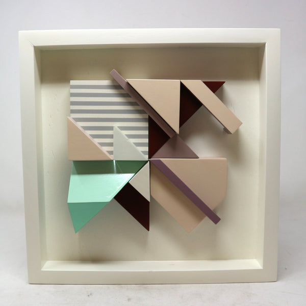 “Progressive Construction No. 463” by Marco Avalos Enamel on Cardboard & Wood