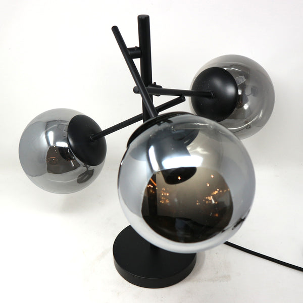 Smoked Glass Globe Table Lamp