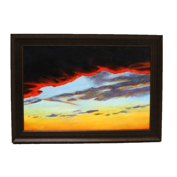 “Clouds I” by Virginia Zuelsdorf Framed Acrylic on Canvas