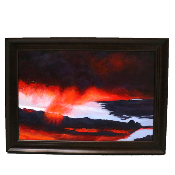 “Clouds Il” by Virginia Zuelsdorf Framed Acrylic on Canvas