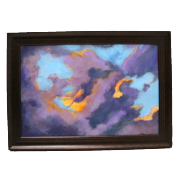 “Clouds llI” by Virginia Zuelsdorf Framed Acrylic on Canvas