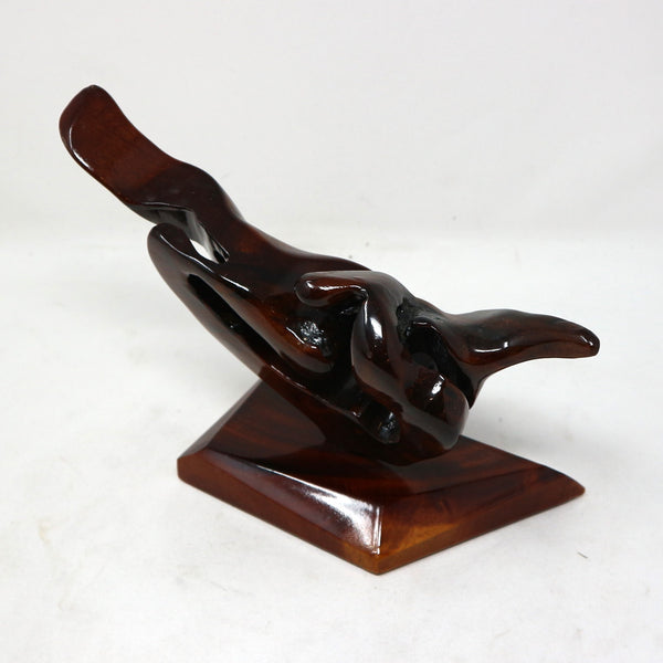 Barbados Mahogany Abstract Sculpture -Signed