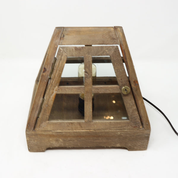 Wood & Glass Terrarium Lamp