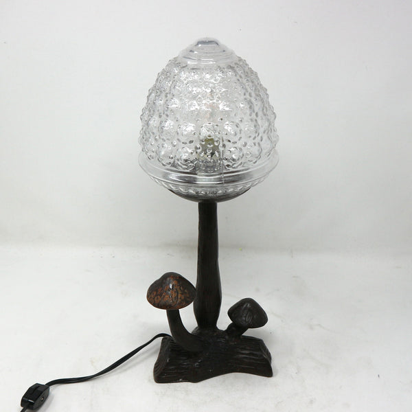 Vintage Mushroom & Acorn Glass Lamp