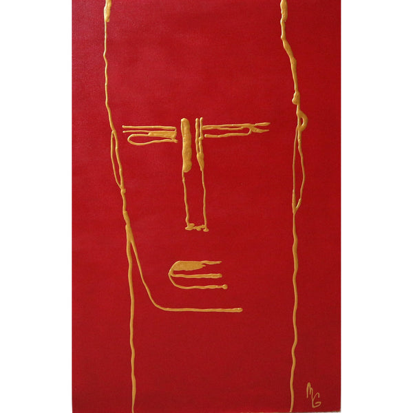 “Face in Gold” by Mitch Goldminz Mixed Media on Canvas