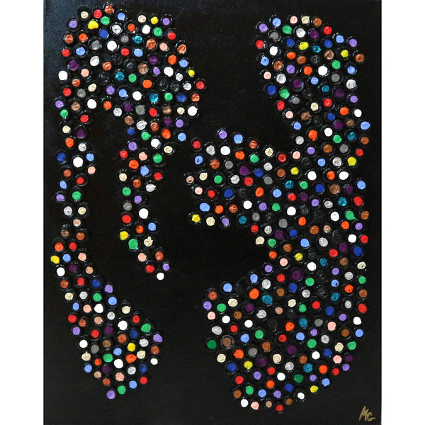 “I See Dots” by Mitch Goldminz Mixed Media on Canvas