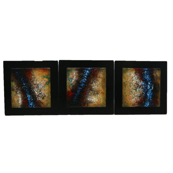 3 Piece by Steve Hunsicker Mixed Media on Board
