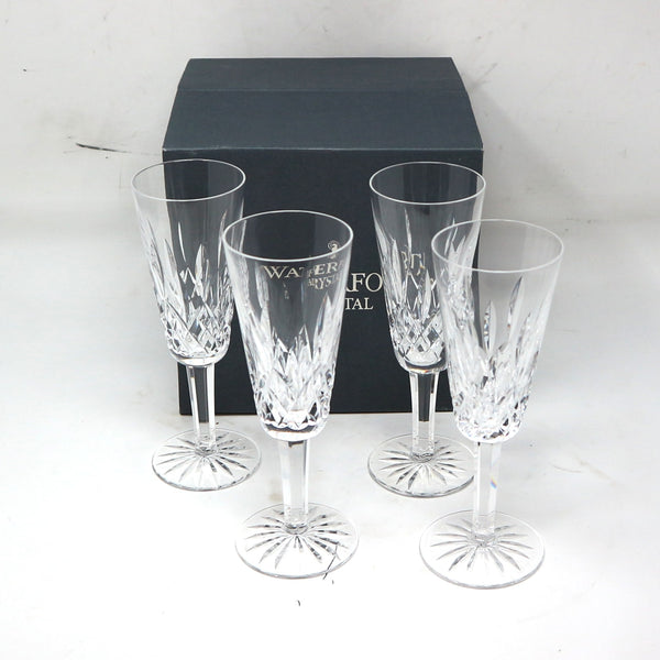 Set of 4 Waterford Lismore Champagne Flutes