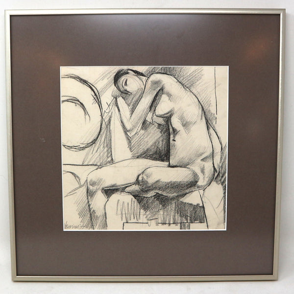 “Nude 019” by Edward Henrion Framed Acrylic on Board