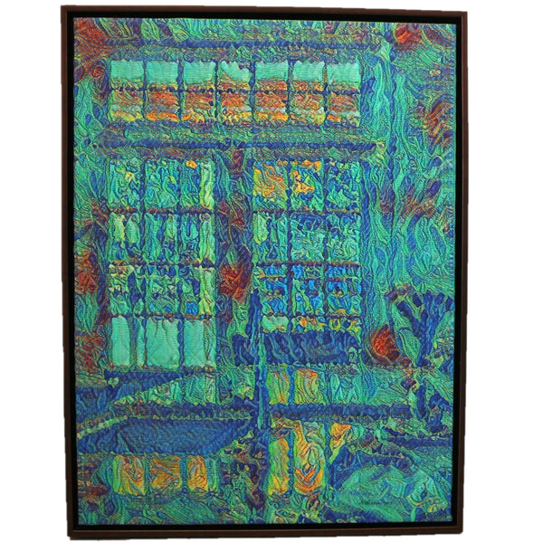 “Innuendo 14” by Marilyn Henrion Framed Mixed Media Hand Quilted