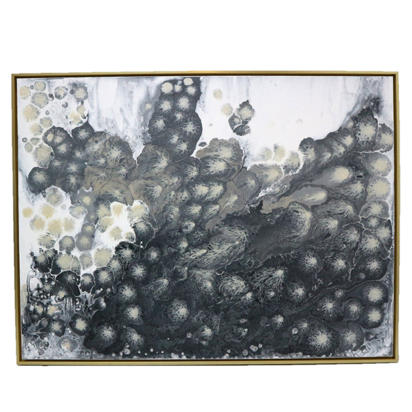 “Black Jellies” by Mary Hewett Framed Acrylic on Canvas