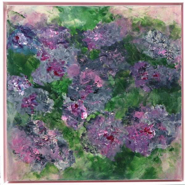 “Garden Blooms” by Mary Hewett Framed Acrylic on Canvas