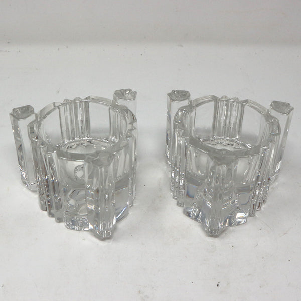 Pair of Lenox Crystal Multi-Size Candle Holders