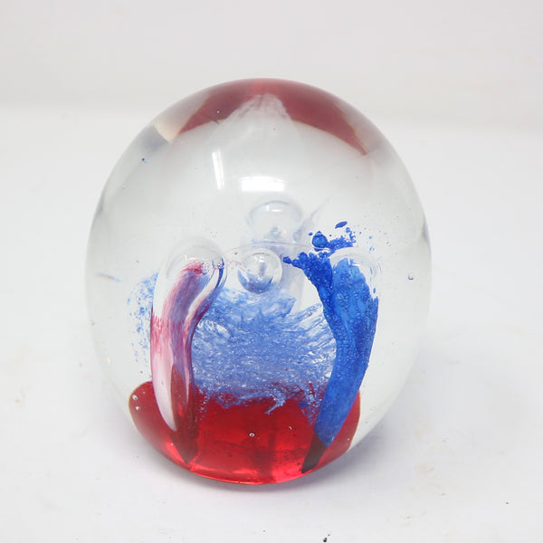 Red, White, & Blue Art Glass Paperweight