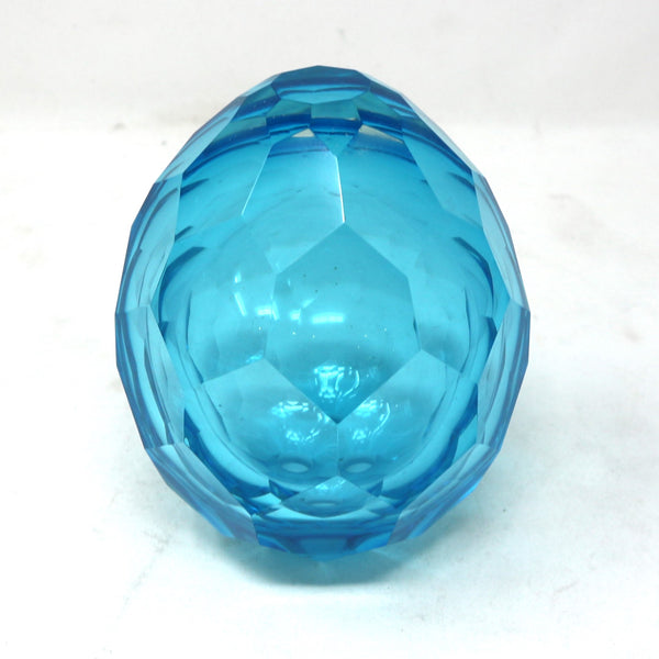 Aqua Blue Faceted Glass Orb