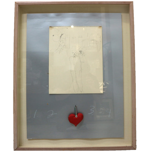 “L.A. Heart” by Raymond Saunders Graphite & Mixed Media