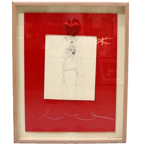 “L.A. Heart” by Raymond Saunders Graphite & Mixed Media