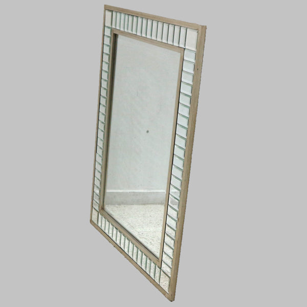 Silver Leaf Faceted Mirror